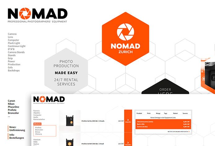Screenshot NOMAD Rental Services